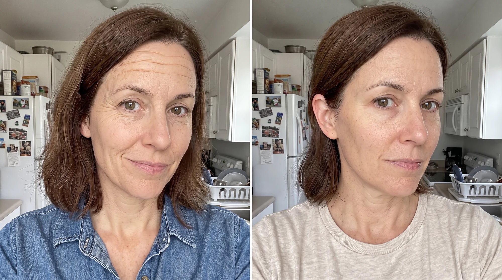 Illustrative before portrait: white woman in her late forties