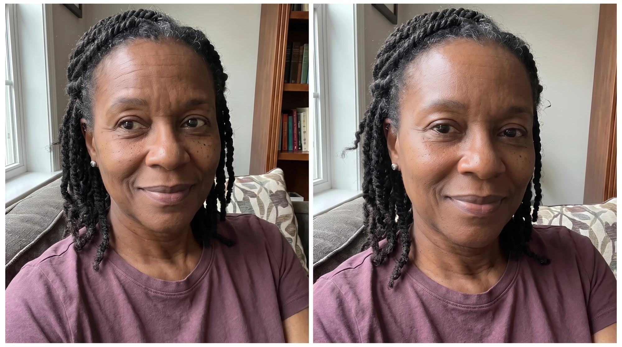 Illustrative after portrait of the same woman, with natural fine lines