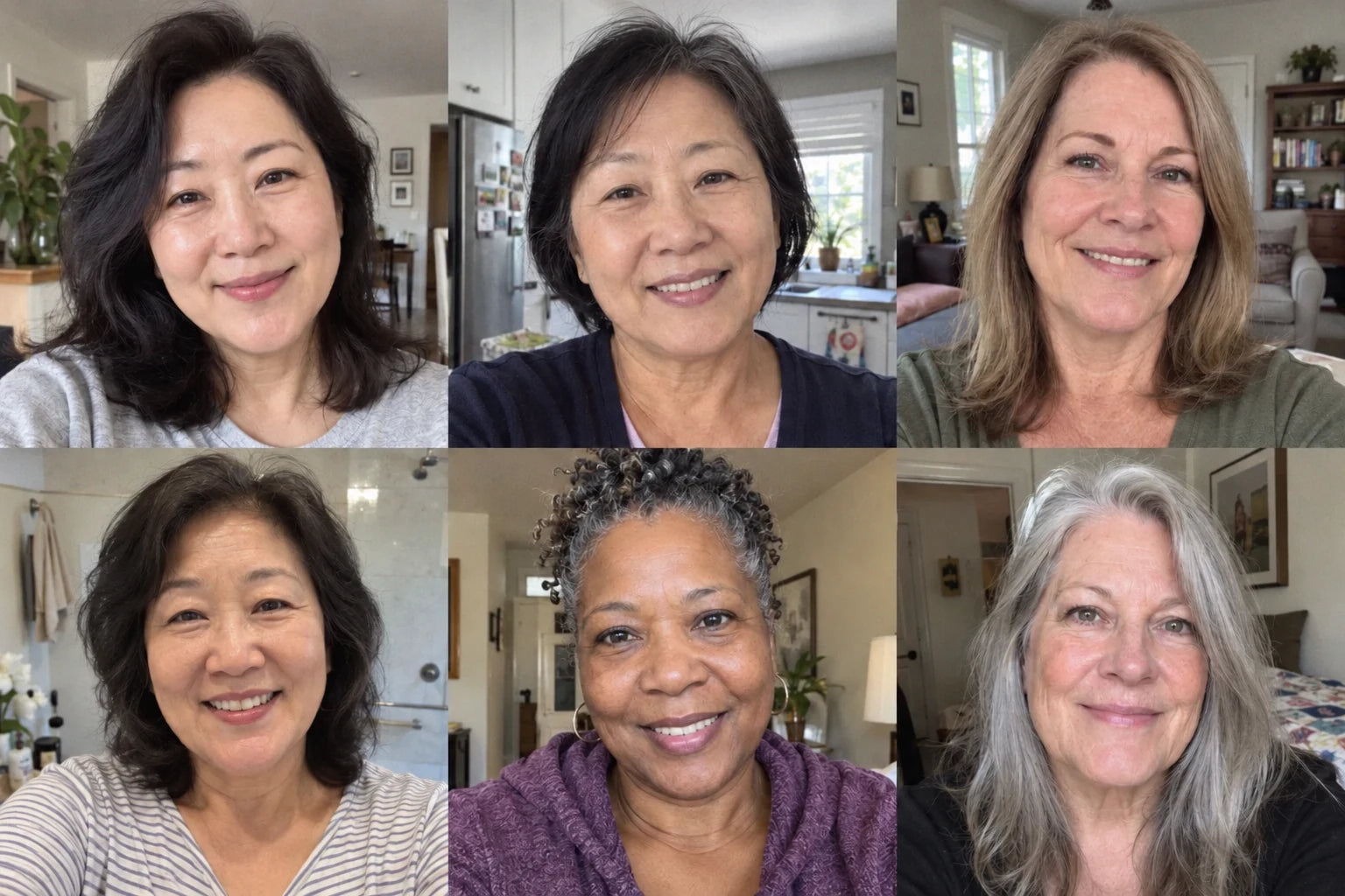 Illustrative casual phone selfie of Susan, 65