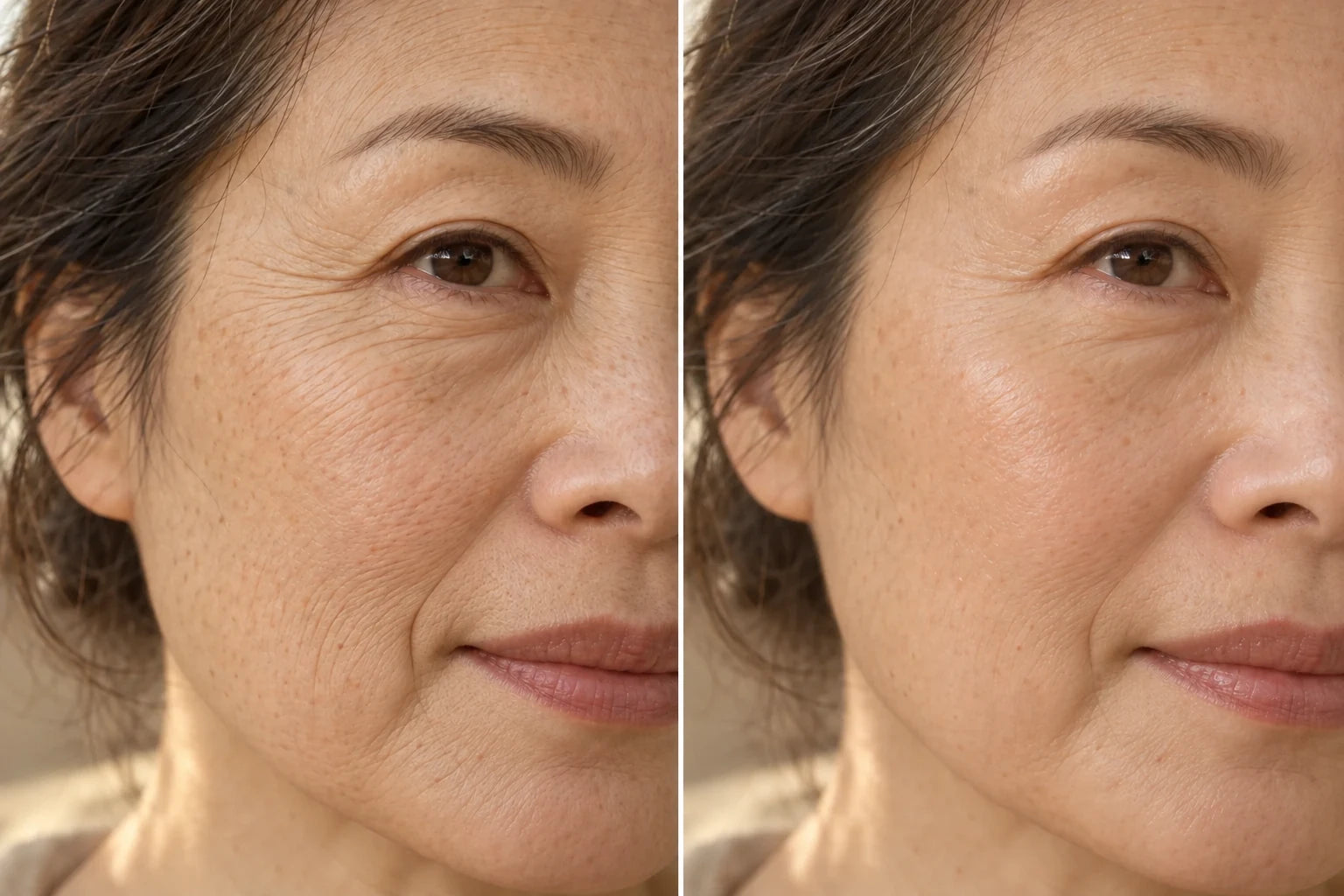 Illustrative dry-looking mature skin