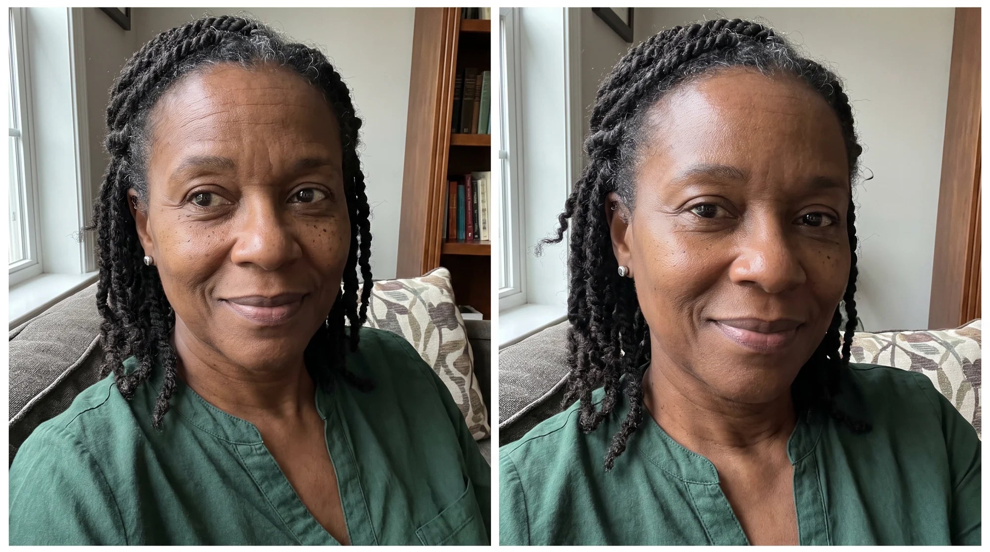 Illustrative before portrait: black woman in her early sixties